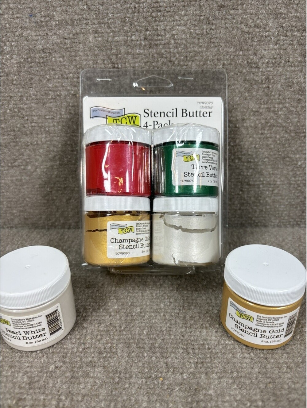 The Crafter's Workshop Stencil Butter Metallic Paint Paste HOLIDAY Set Plus 2!